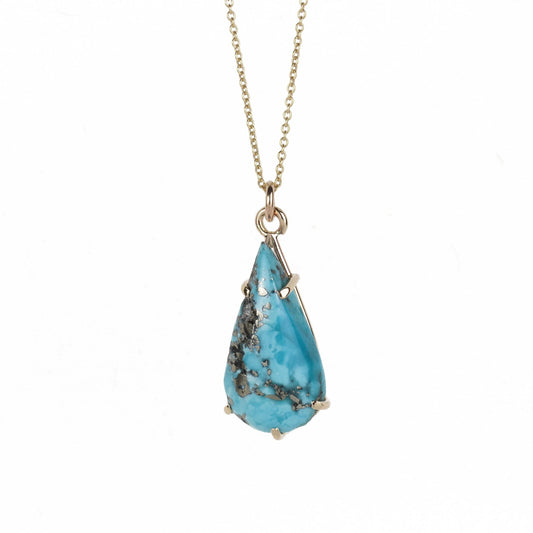 14k Persian Turquoise Necklace - Mettle by Abby