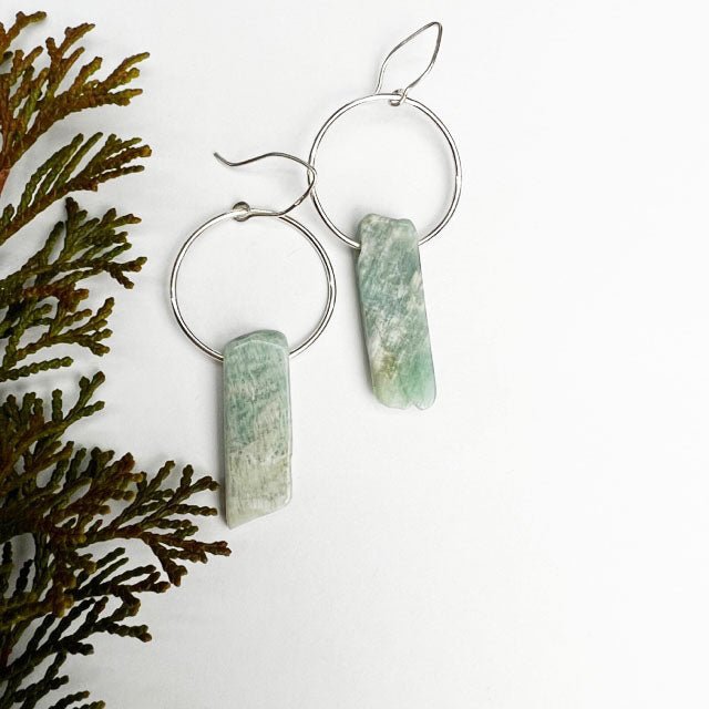 Amazonite Hoop Earrings - Mettle by Abby