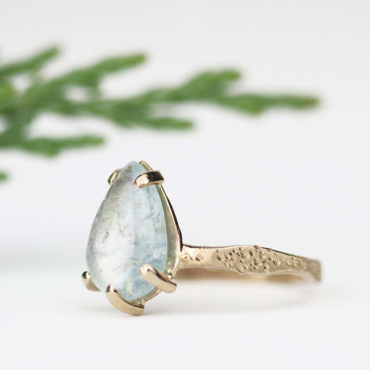 Aquamarine Stardust Ring 14k Yellow Gold - Mettle by Abby