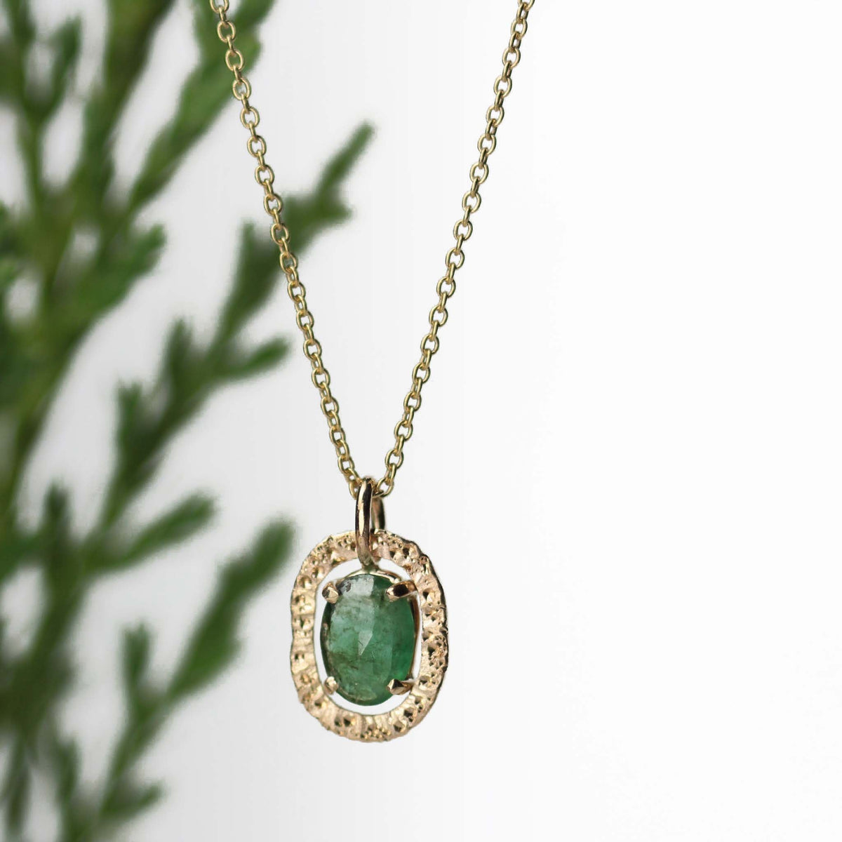 Emerald Stardust Necklace 14k Yellow Gold - Mettle by Abby