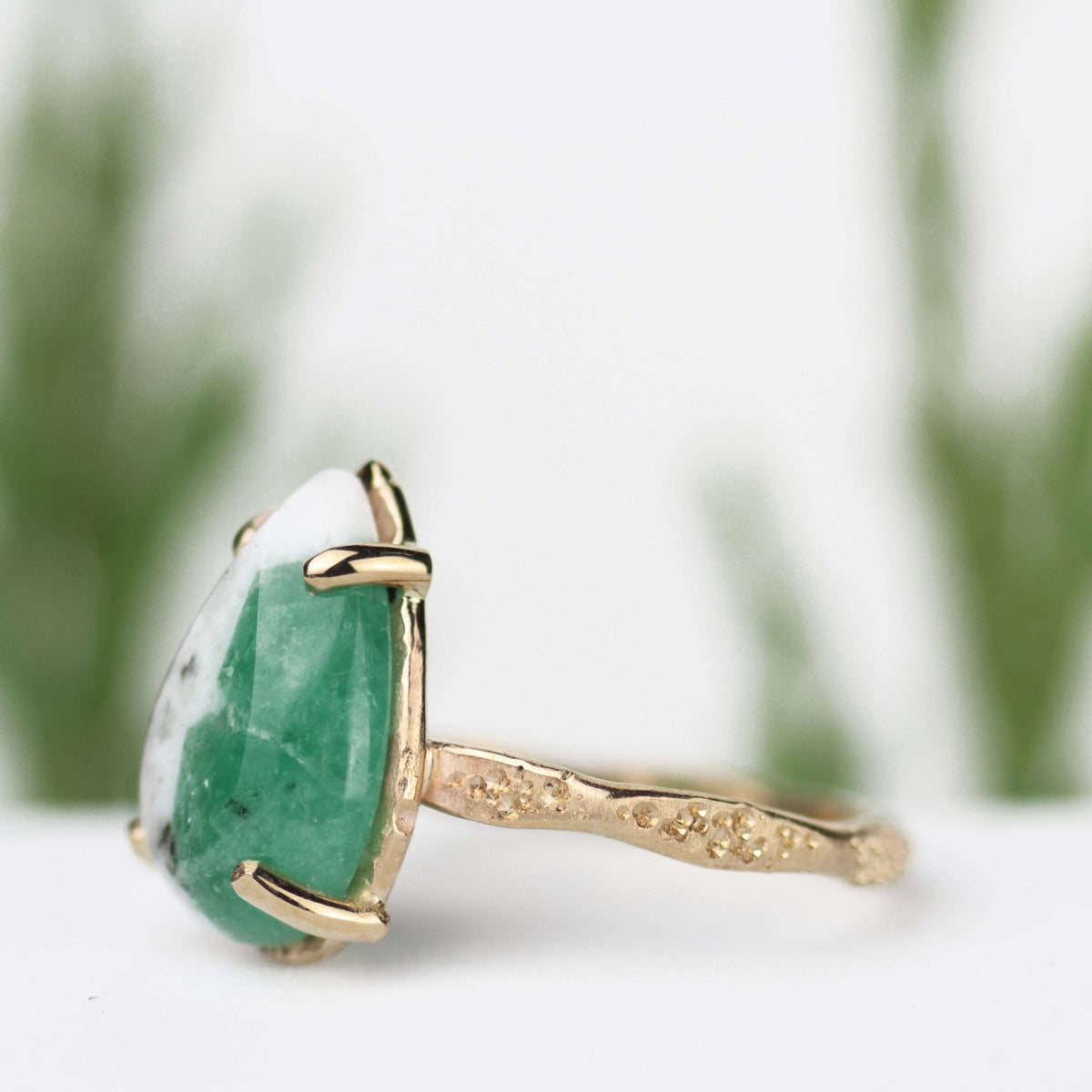 Emerald Stardust Ring 14k Yellow Gold - Mettle by Abby