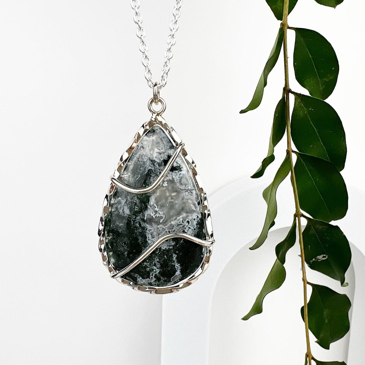 Moss Agate Winds Necklace - Mettle by Abby