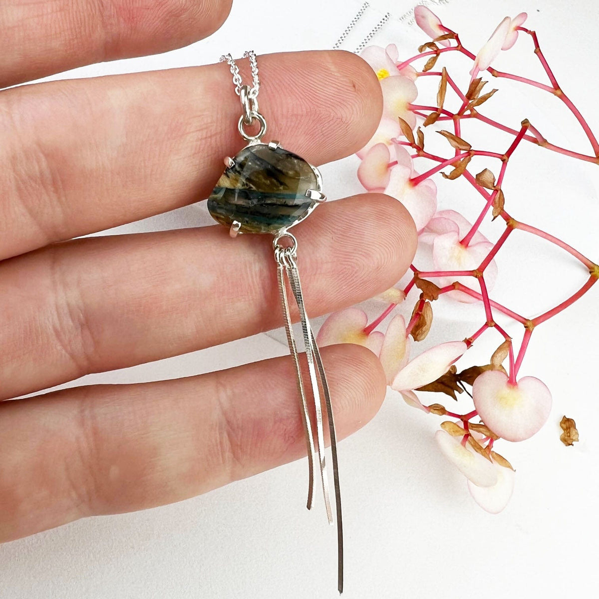 Peruvian Opal Tassel Necklace - Mettle by Abby