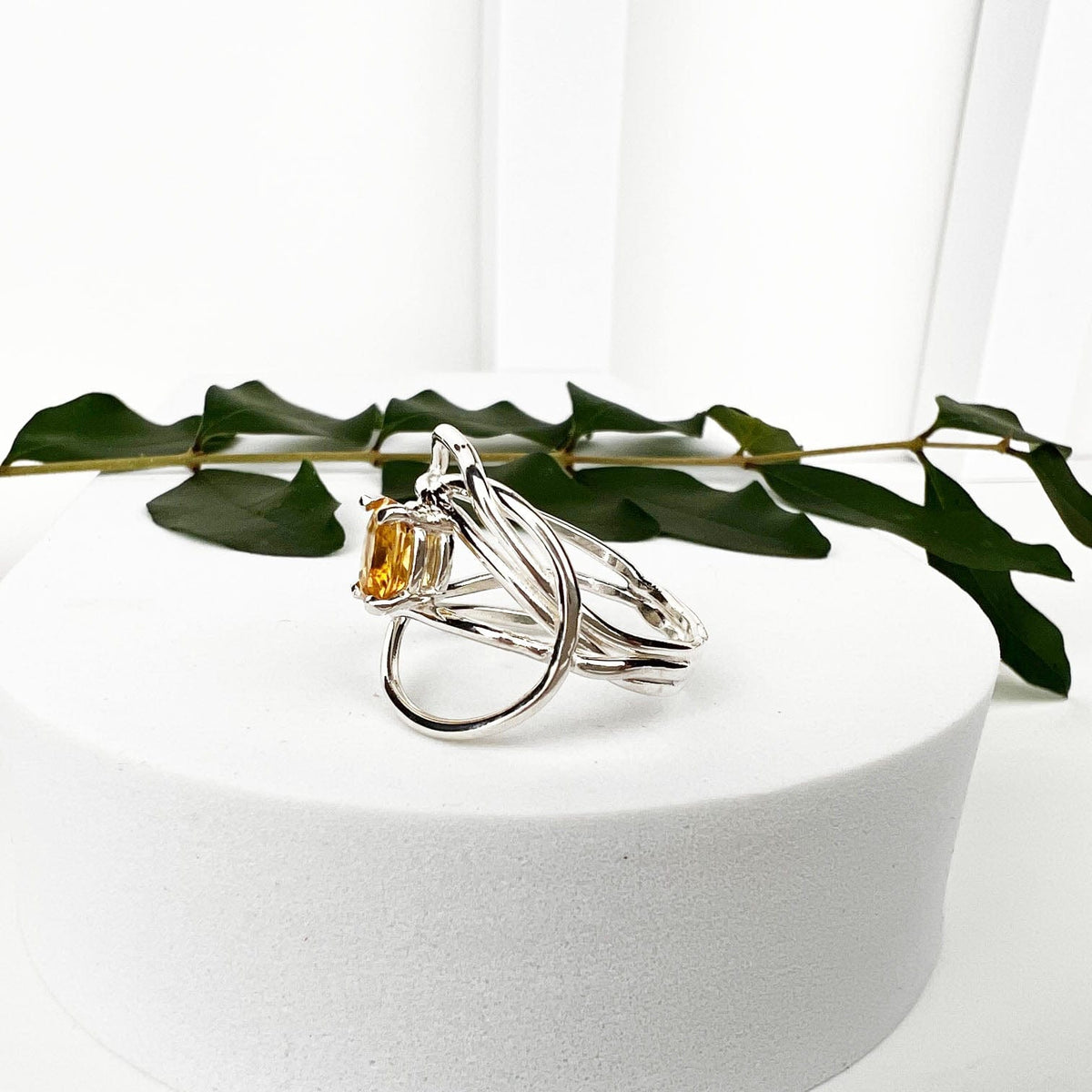 Silver Citrine Wrap Ring - Mettle by Abby