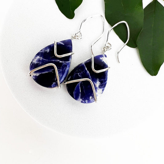 Sodalite Point Earrings - Mettle by Abby