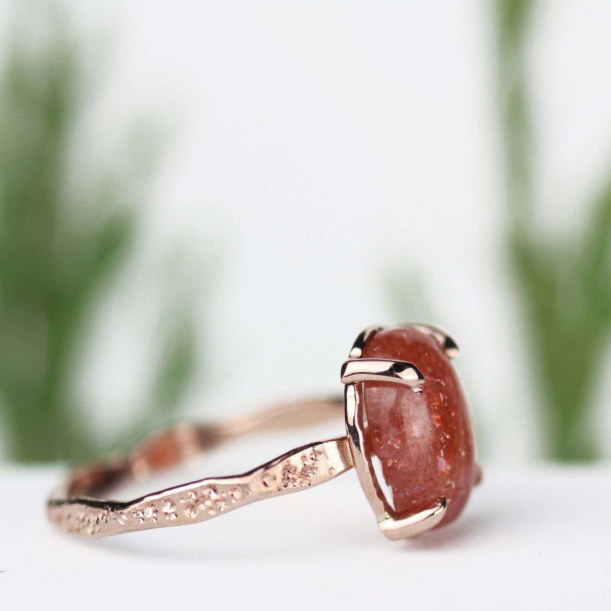 Stardust Sunstone Ring 14k Rose Gold - Mettle by Abby