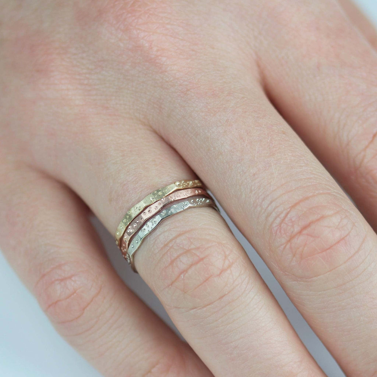 Three Stardust Stacking Bands 14k Gold - Mettle by Abby