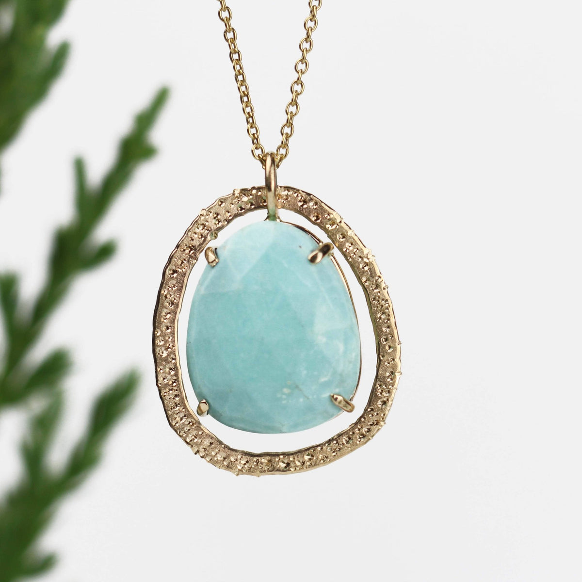 Turquoise Stardust Necklace 14k Yellow Gold - Mettle by Abby
