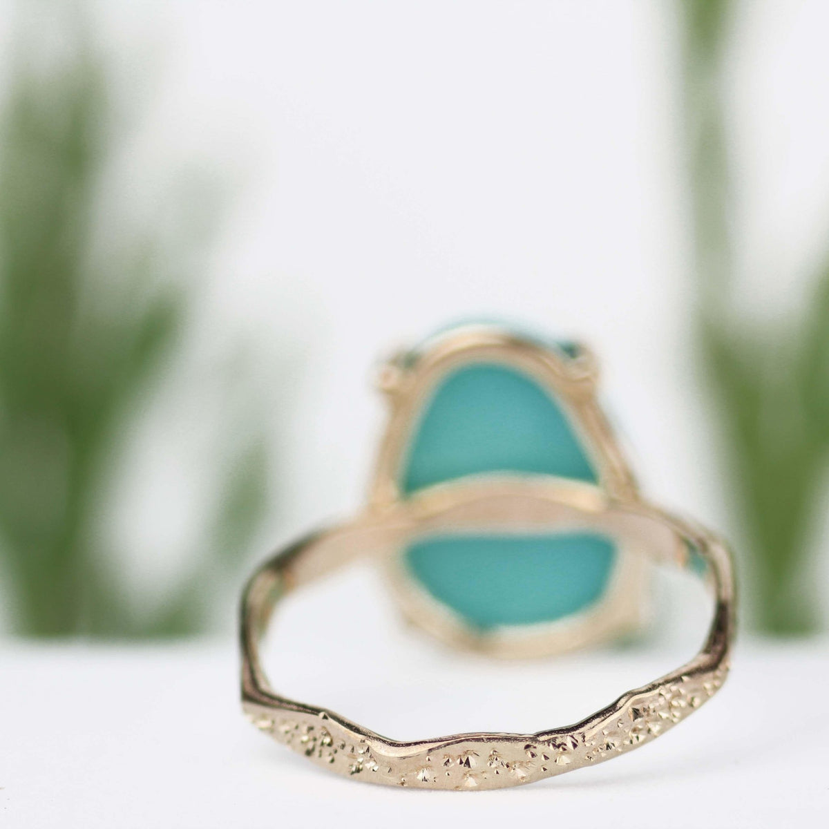Turquoise Stardust Ring 14k Yellow Gold - Mettle by Abby