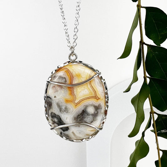 Yellow Crazy Lace Agate Winds Necklace - Mettle by Abby