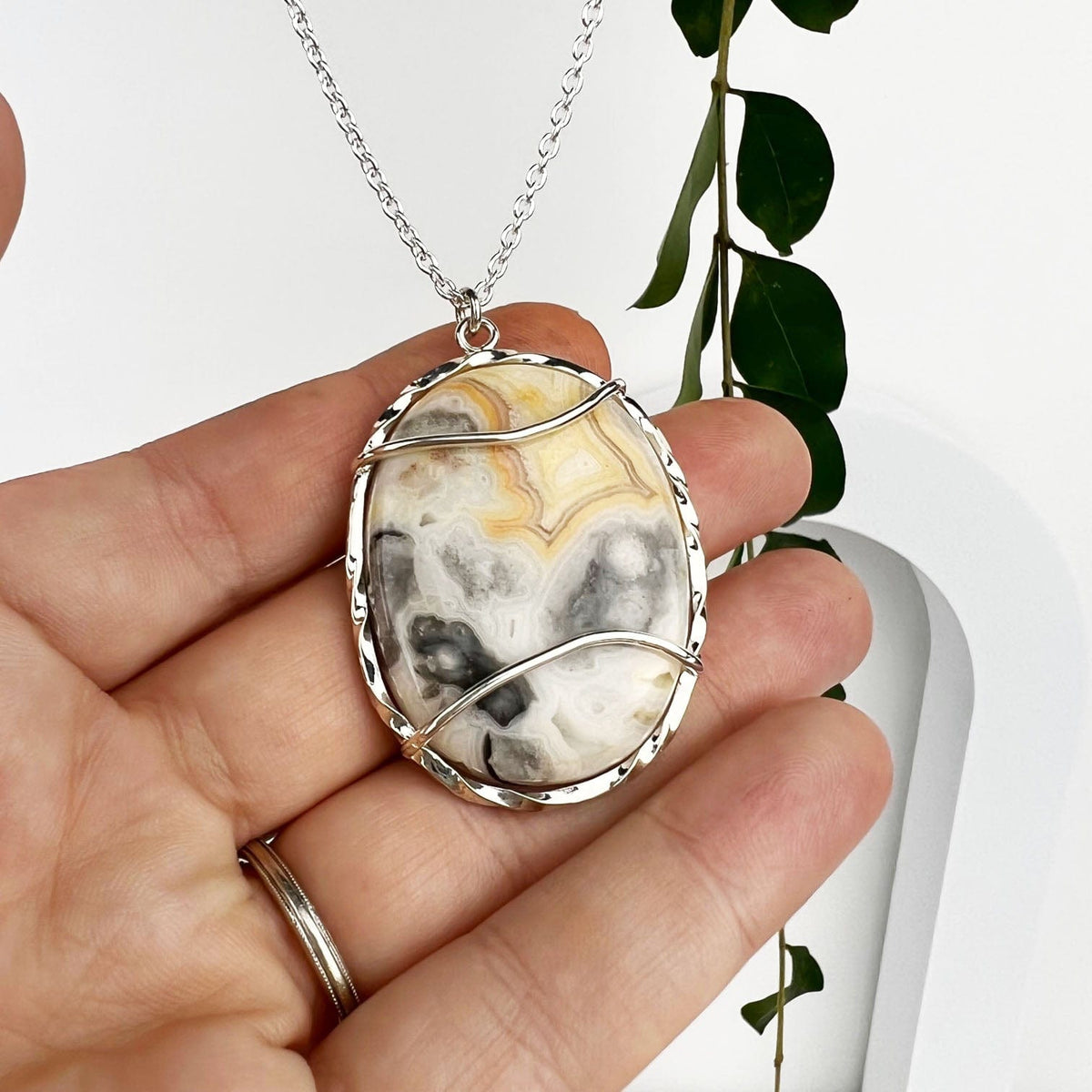 Yellow Crazy Lace Agate Winds Necklace - Mettle by Abby